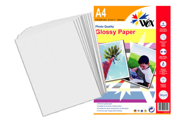 productos35_1022 Papel Wox Glossy Fotográfico A4 180grs x 20 Uds