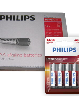 Pack de 12 Blister de Pilas Alcalinas Philips AA x4 Unidades