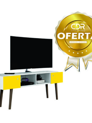 productos35_18485 Rack Aparador para TV con Patas Blanco con Amarillo