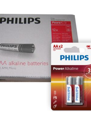 Pack de 12 Blister de Pilas Alcalinas Philips AA x2 Unidades