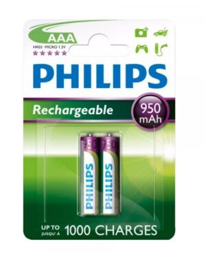 Pilas Recargables Philips AAA 950mAh x2