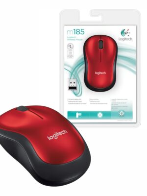 Mouse Inalámbrico Logitech M185 Rojo
