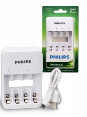 Cargador USB Philips para 4 Pilas AAA/AA