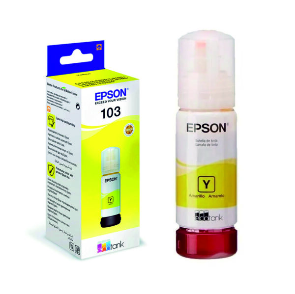 Botella Tinta Epson 103 Ecotank Amarillo