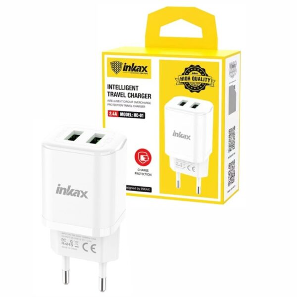 Cargador Inkax HC-02 Blanco 2.4A