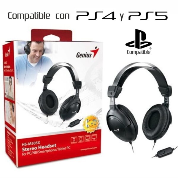 productos35_37458 Audífonos c/Micrófono Genius HS-M505X Single Jack 3.5 mm