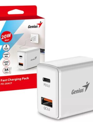 Cargador Genius PD 20AC 20W Blanco