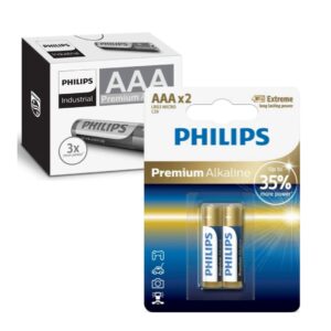 Pack de 12 Blister de Pilas Premium Alcalinas Philips AAA x2 Unidades