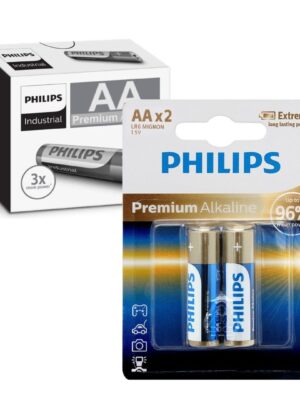 Pack de 12 Blister de Pilas Premium Alcalinas Philips AA x2 Unidades