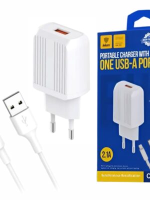 Cargador Inkax USB A 2.1A Cable Micro USB