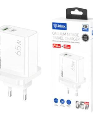 Cargador Inkax USB AC GAN 65W Blanco