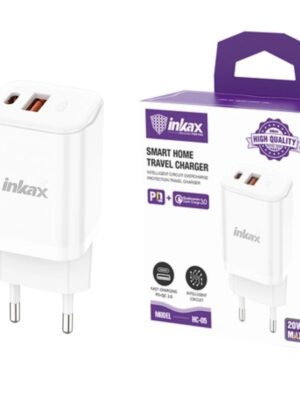 Cargador Inkax USB AC 20W Blanco