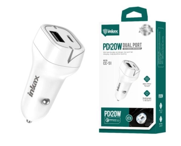 productos35_47836 Cargador Auto Inkax USB AC 3A 20W Blanco