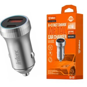 Cargador Auto Inkax USB AC 43W Azul