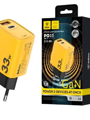 Cargador Inkax USB AC 33W Amarillo