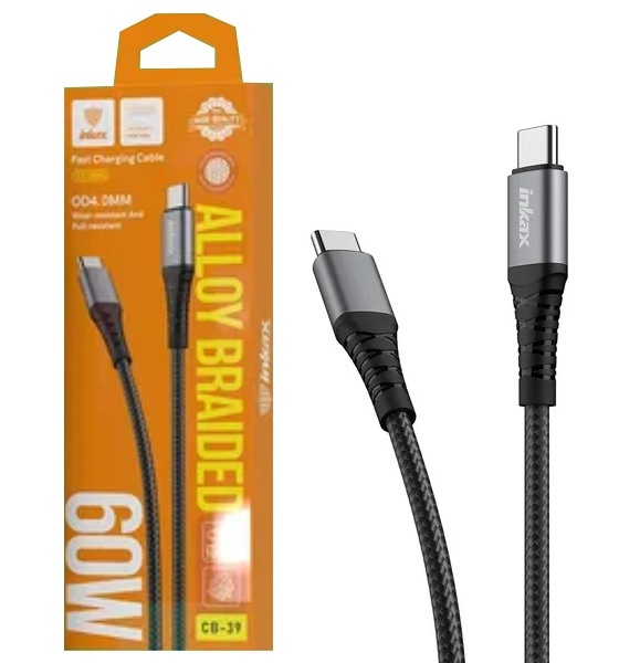 Cable Inkax USB-C 60W 1m Negro