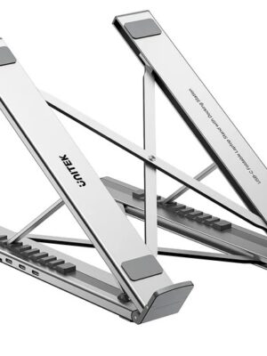 Soporte y Hub Unitek para Notebook Aluminio Plegable