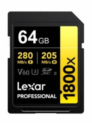 Memoria SDXC Lexar Pro 1800x 64GB UHS-II Gold Series