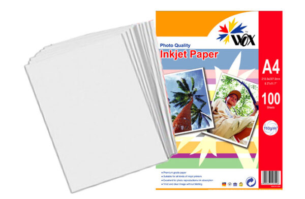 productos35_852 Papel Wox Inkjet Alta Resolución A4 110grs x 100 Uds