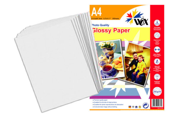 productos35_856 Papel Wox Glossy Fotográfico A4 240grs x 20 Uds