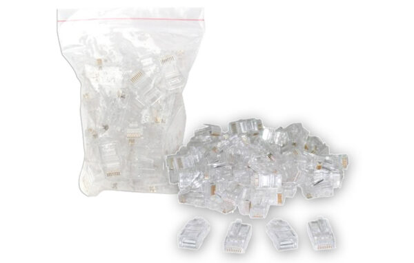 Conectores RJ-45 Cat6e x 100 Uds